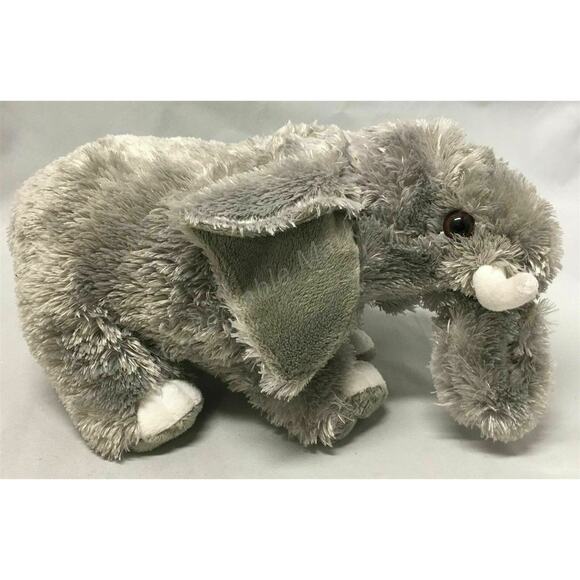 Adventure Planet 12" Gray Elephant with Tusk Plush - Picture 2 of 7